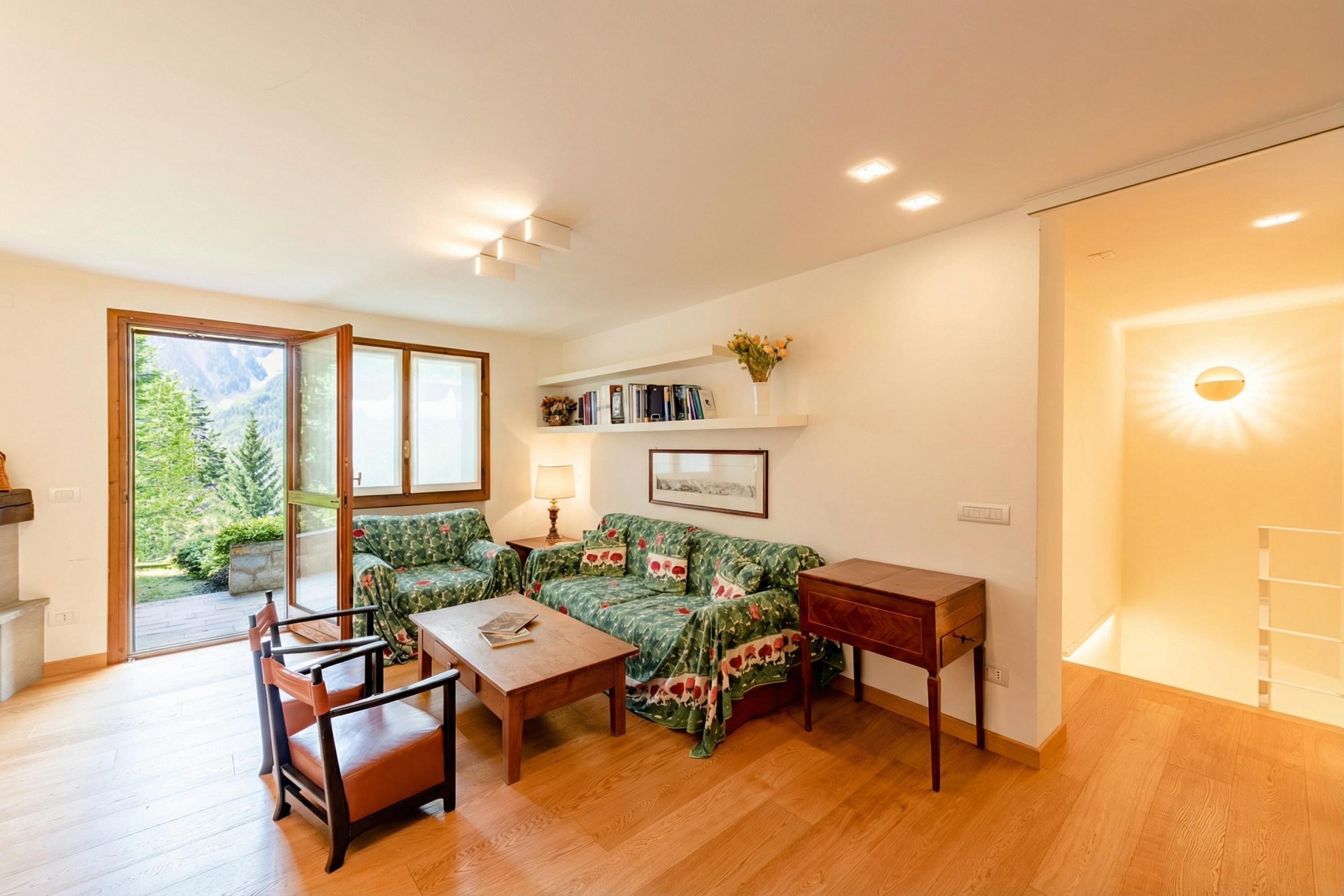 Family Apartment, Multiple Bedrooms (Plan Gorret Wonderful Flat In) | Living area | Flat-screen TV, fireplace