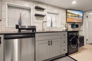 Fridge, microwave, oven, stovetop - Steps to Beach! Modern Garden Apt w/ Patio (Ventnor City)