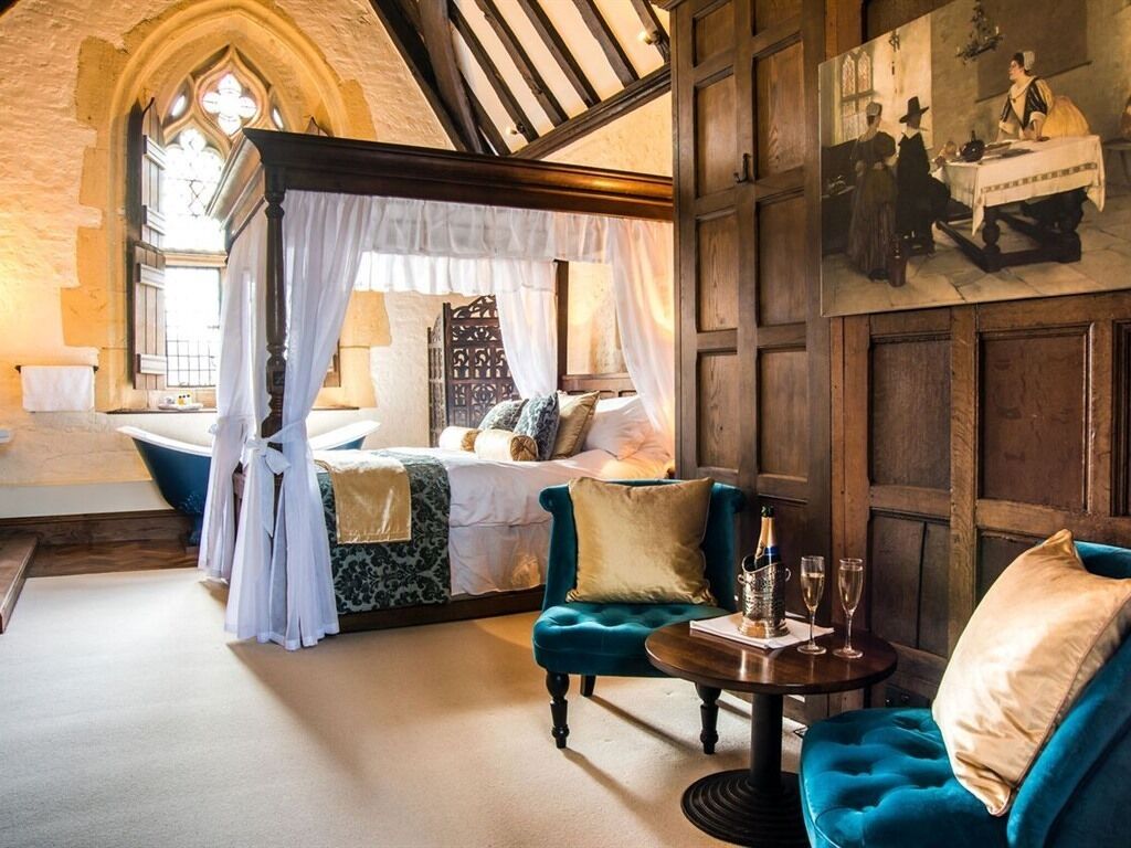 Chambre Double Deluxe, salle de bains attenante, vue jardin (Abbots Chambers )