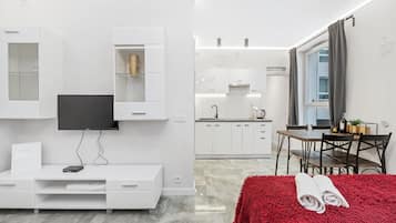 Apartemen Klasik, pemandangan kota | 1 kamar tidur, tirai kedap cahaya, kedap suara, dan setrika/meja setrika