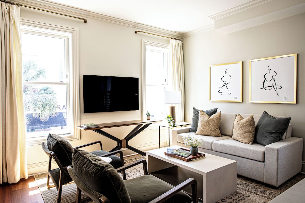 55-inch Smart TV with cable channels, printers