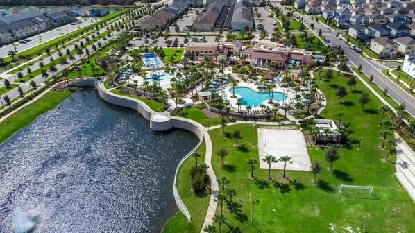 House, Multiple Bedrooms | Aerial view - Coconut Breeze Getaway - Resort Facilities Access 9 Bedroom Home by Overmoon (Kissimmee)
