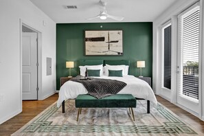 1 slaapkamer, een bureau, een strijkplank/strijkijzer, gratis wifi