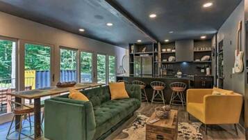 Fireplace, ping pong