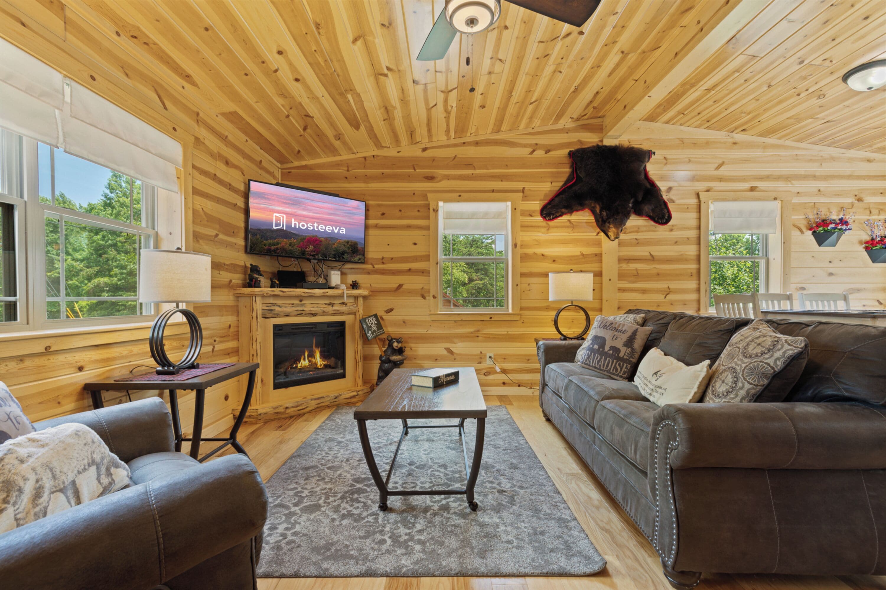 Comfort huisje, 2 slaapkamers, open haard, uitzicht op bergen | Uitzicht vanuit de kamer