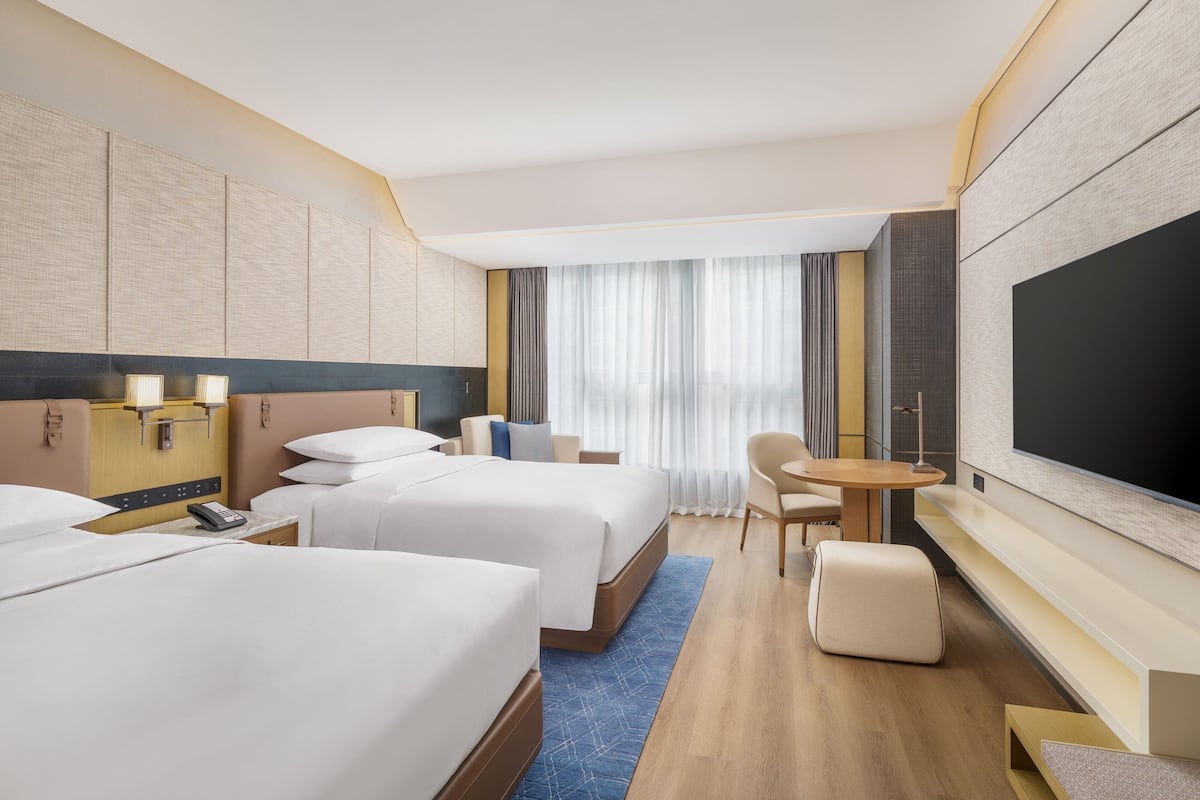 Club Room, 2 Double Beds, City View | Down comforters, free minibar, in-room safe, desk