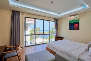 Villa Premier, 5 habitaciones, vistas a la playa | Ropa de cama de alta calidad y edredones de plumas