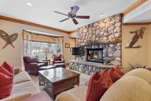 TV, fireplace - The Charter at Beaver Creek F3505 (Beaver Creek)