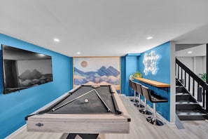 Games room - Cozy Pocono Retreat w/ 3-Tier Theater,Hot Tub,Fire Pit & Game Room at Lake Naomi (Pocono Pines)