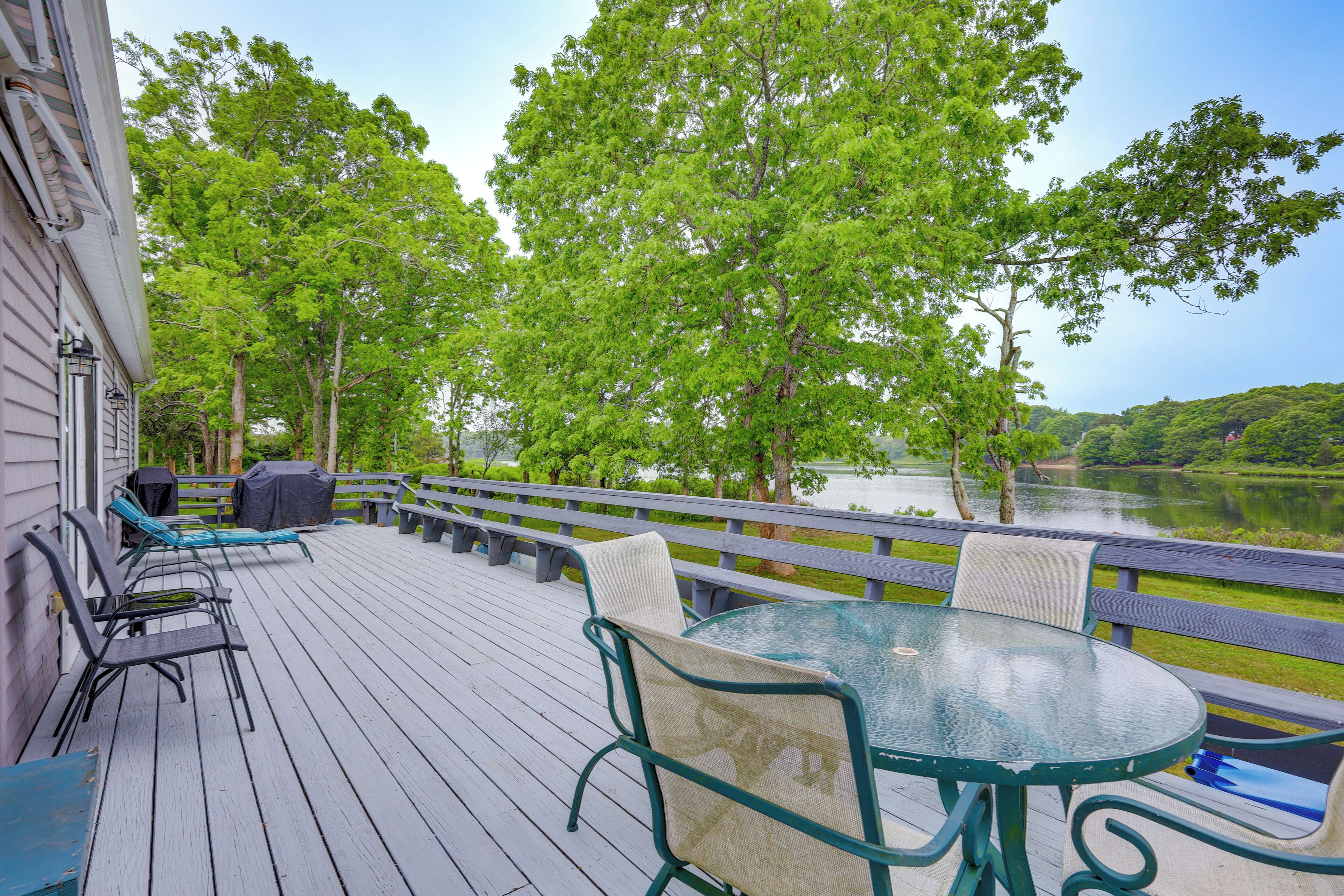 Falmouth Waterfront Home w/ Gas Grill & Views!