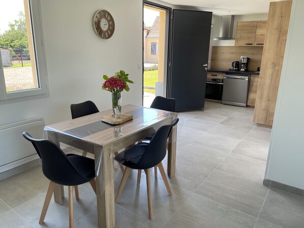 Dining - New home in quiet hamlet close to beaches. (Rue)