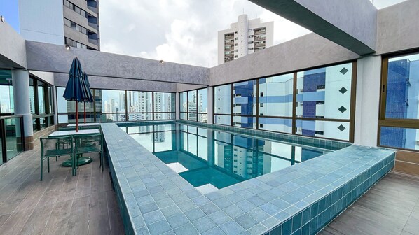 Piscine extérieure, piscine chauffée