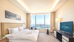 Leilighet – superior, sjøutsikt, executive-nivå | 1 soverom og sengetøy av topp kvalitet