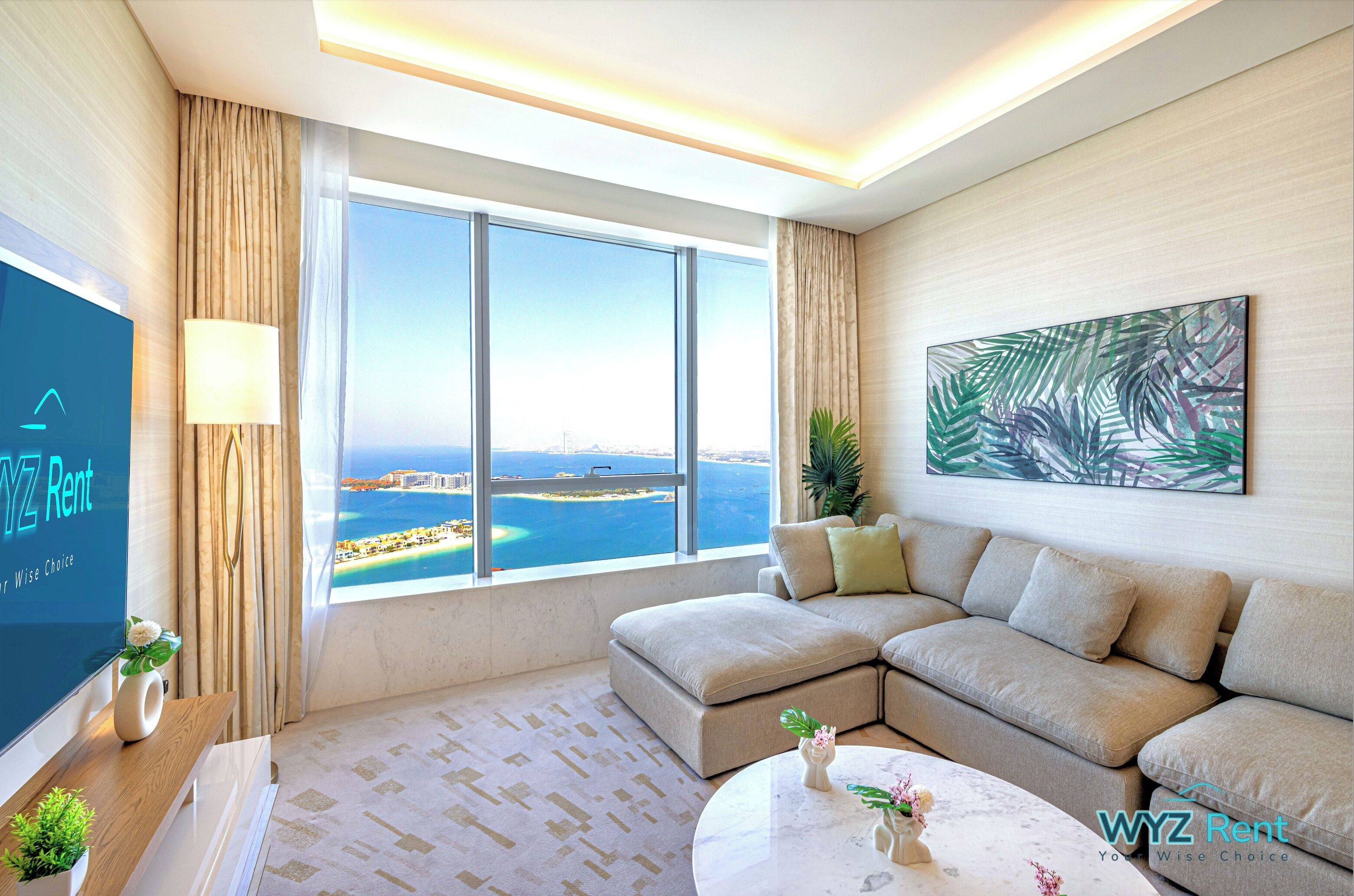 高级公寓, 海景, 行政层 | 起居区 | 65-英寸智能电视 （配备有线频道）、流媒体服务