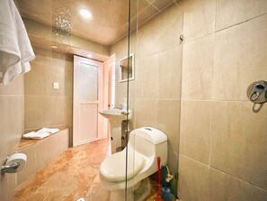 Serviettes fournies, savon, papier de toilette