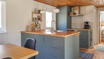 Kühlschrank, Geschirrspüler, Wasserkocher mit Kaffee-/Teezubehör