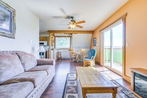 TV, fireplace, DVD player