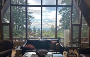Smart TV, fireplace, DVD player, foosball - Private, 3 Acre Vashon Island Getaway with Spectacular Views - Sleeps 12! (Vashon)