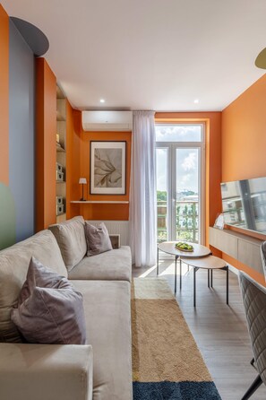 Deluxe-Apartment, 1 King-Bett, Nichtraucher, Küche | Wohnbereich | Smart-TV, Netflix, Streaming-Dienste