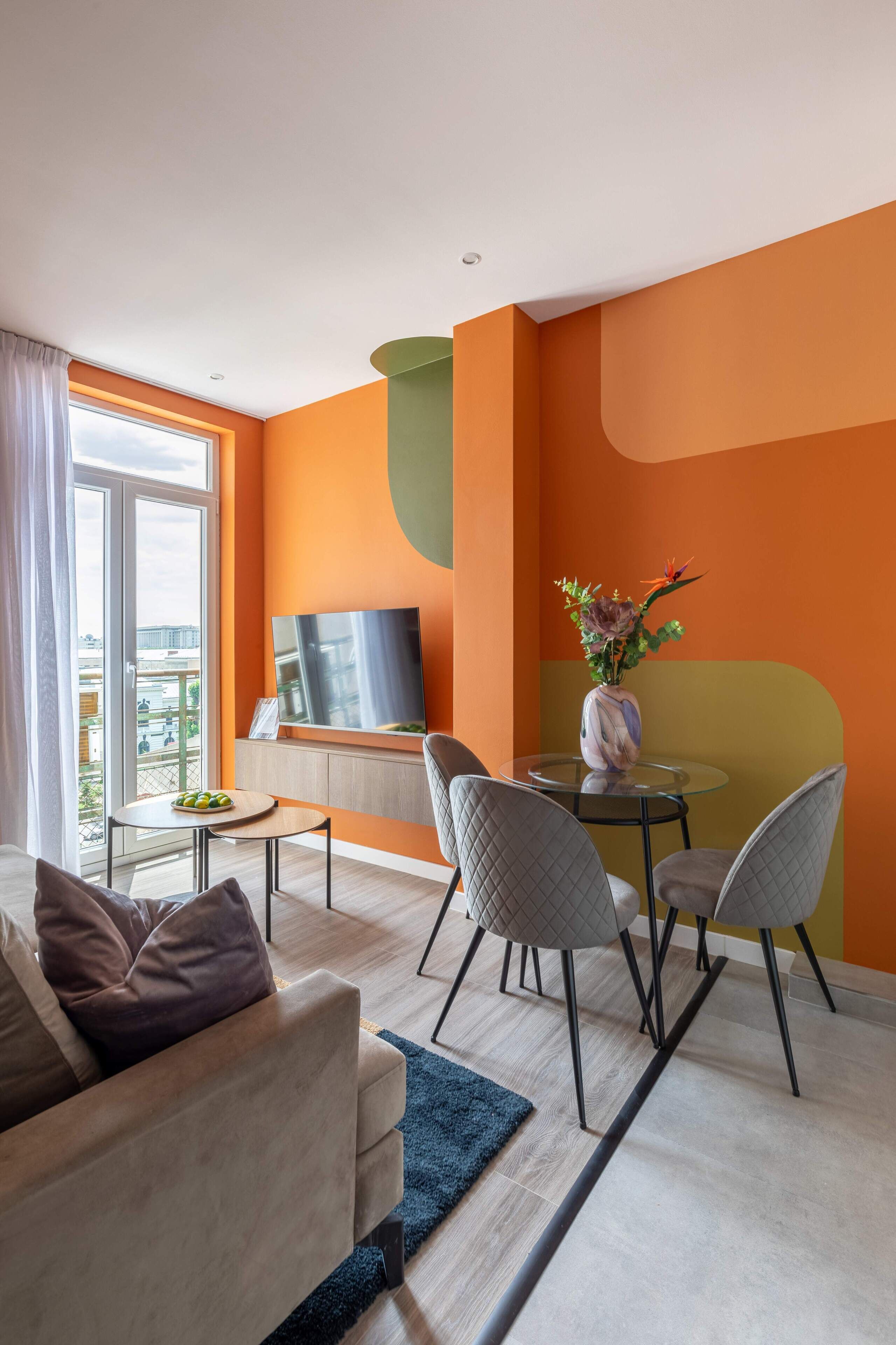 Departamento Deluxe, 1 cama King size, para no fumadores, cocina | Área de sala de estar | Smart TV, Netflix y servicios de streaming 