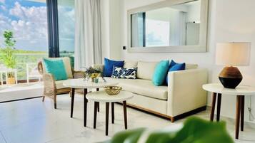 Smart TV, books, video library, stereo