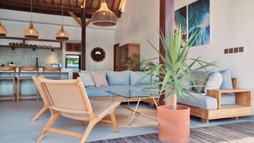 Deluxe-Villa, 2Â Schlafzimmer, eigener Pool | Wohnbereich