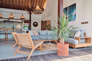 Deluxe-Villa, 2 Schlafzimmer, eigener Pool | Wohnbereich