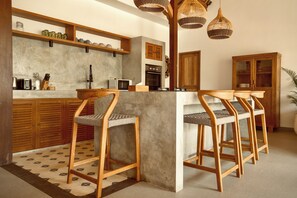 Deluxe Villa, 2 Bedrooms, Private Pool | Private kitchen | Full-size fridge, microwave, oven, coffee/tea maker - Palm Paradise (Lembongan Island)