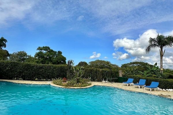 Una piscina al aire libre