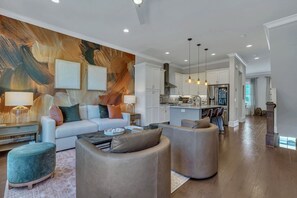 TV, fireplace - Waterside Retreat, Steps to River Street (Savannah)