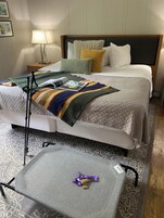 Cabaña Deluxe, 1 cama de matrimonio grande con sofá cama, cocina, junto a la montaña | 1 dormitorio, tabla de planchar con plancha, wifi gratis