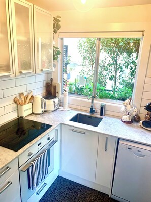 Microwave, oven, stovetop, dishwasher