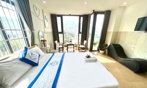 Panorama-studiolejlighed | Egyptiske bomuldslagner, premium-sengetøj, dundyner