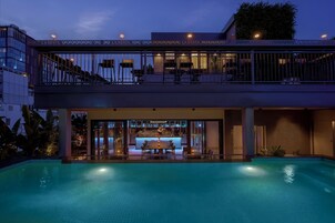 Outdoor pool, open 6:00 AM to 8:00 PM, sun loungers