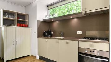 Een koelkast, een kookplaat, een vaatwasser