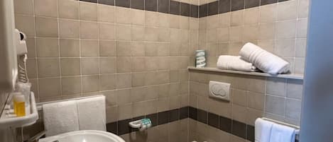 Hair dryer, towels
