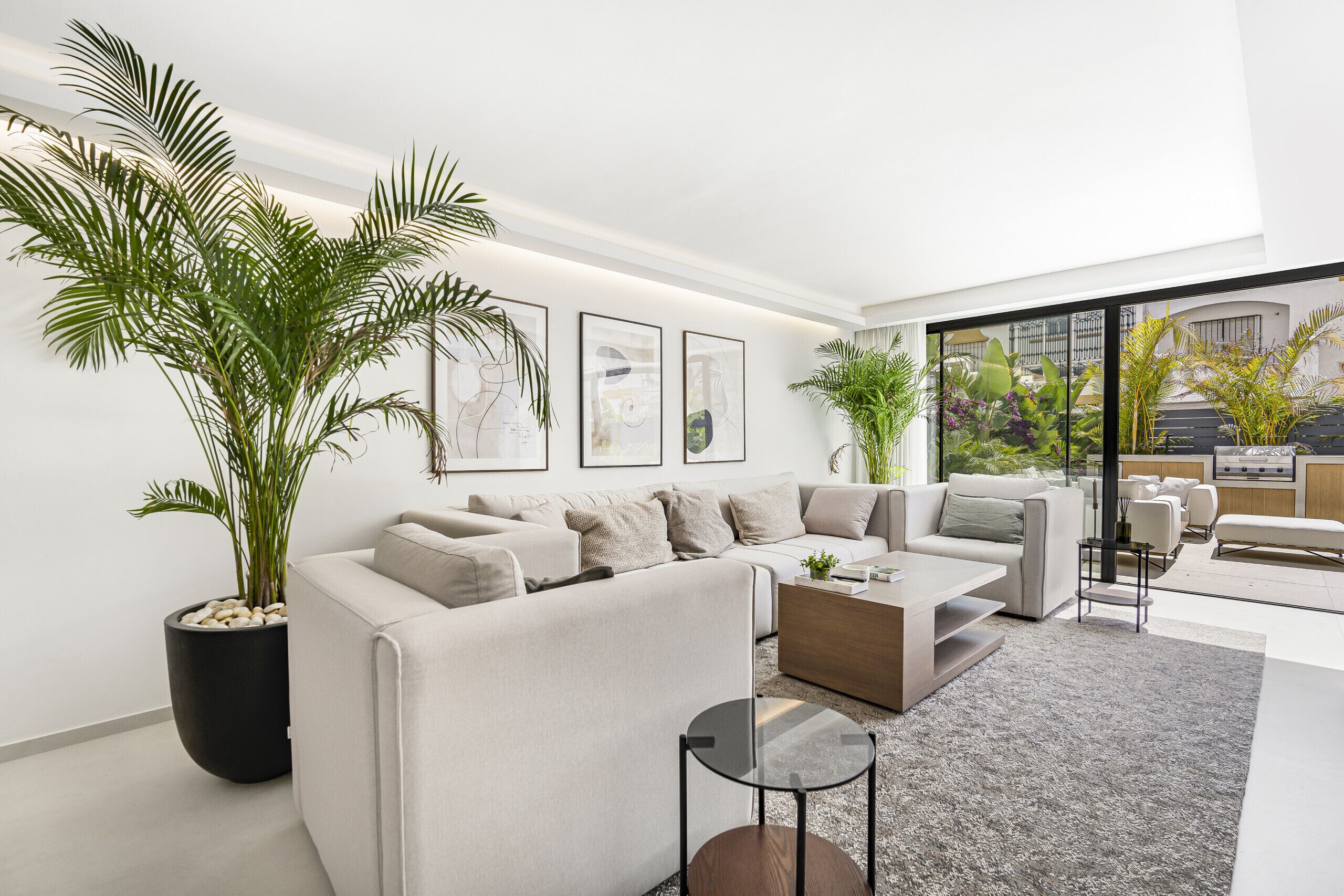 Televisión y chimenea 