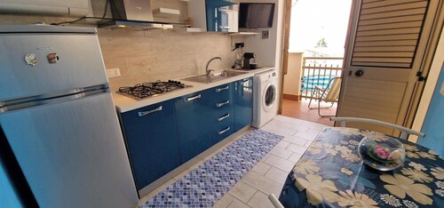 Balcony sea view of the gulf of castellammare in Alcamo Marina