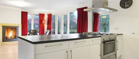 Frigorífico, placa de cocina, lavavajillas y cafetera o tetera