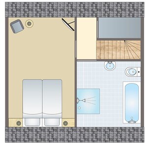 Floor plan - Comfortable bungalow for 4 persons (Vijlen)