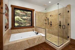 Shower, hair dryer - 9 Bedroom Lodge Barndominium Combo Sleeps Up to 28 (Sautee Nacoochee)