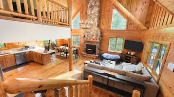 Smart TV, fireplace, video games