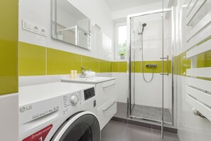 Apartment, 2 Bedrooms, Balcony | Bathroom | Shower, free toiletries, hair dryer, towels - Sunny Apartment With Balcony by Renters (Gdansk)