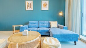 Deluxe-lejlighed - balkon - udsigt til kanal | Opholdsområde