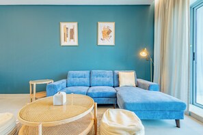 Deluxe-lejlighed - balkon - udsigt til kanal | Opholdsområde
