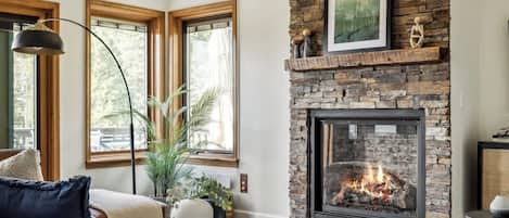 TV, fireplace, offices