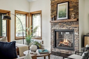 TV, fireplace, offices