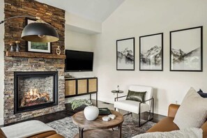 电视、壁炉、办公室