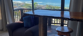 Beautiful sea view from wooden balcony with sunrises to die for !!!