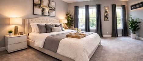 6 habitaciones, escritorio y tabla de planchar con plancha